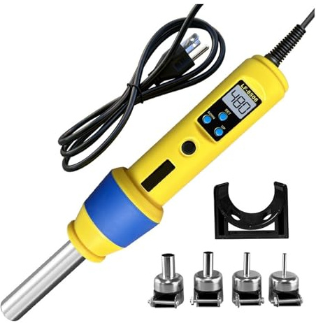 Pistola ad aria calda micro da 450 W, stazione di rilavorazione portatile con display LCD, pistola termica, asciugacapelli, temperatura regolabile, strumenti for saldatura IC SMD BGA(8508-Y)