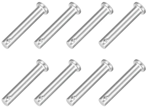 QUARKZMAN 8Stk M8 x 45mm Einloch Gabelbolzen 304 Edelstahl Flachkopf Gabelbolzen Hitch Pin Für Anhänger Verriegelung Mechaniker Reparatur Möbelmontage Industrieequipment