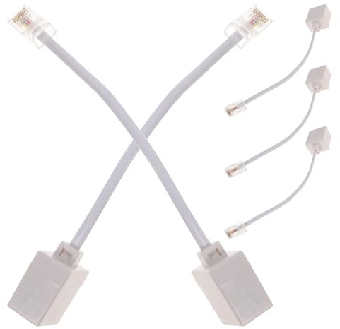 WESIEVYA Cavo telefonico da 5 pezzi a adattatore Ethernet, prolunga per cavo di rete da RJ45 maschio a RJ11 femmina, connettore per telefonica per telefoni fissi