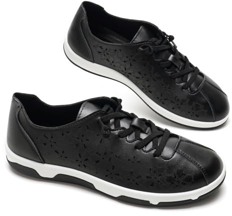 GLAMORA Zapatillas Mujer Cómodas Caladas Transpirables Zapatos Planos Casual Ligeros Flexibles con Cordones Elásticos Suela de Goma Antideslizante Plantilla Confort
