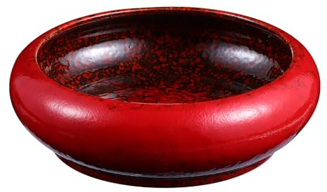 SHINEOFI Ceramic Bonsai Pot Vintage Style Large Diameter Shallow Planter for Indoor Succulent Plants and Cacti Red Planter Pot