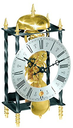 Hermle 22734-000701 Antike Stiluhr mit gedrehten Säulen, Schwarz