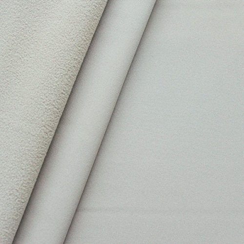 STOFFKONTOR Softshell Fleece Stoff Meterware, Wasserabweisender Softshell-Stoff mit Fleece zum Nähen - Beige-Grau