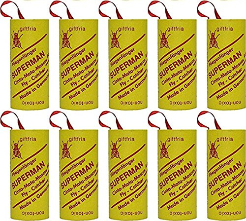 Fliegenfänger ROLLEN, Insektenfänger,Fliegenfalle umweltfreundlich,giftfrei (Fliegenfänger (10 Stück))