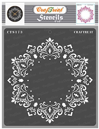CrafTreat wiederverwendbare Mandala-Schablone zum Malen – Sechseck-Deckchen – 15,2 x 15,2 cm – Mandala-Schablonen – – Deckchen-Schablone für Freunde – Mandala-Vorlagen und Schablonen
