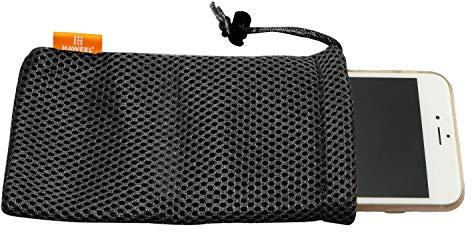 RuiLing Lot de 5 pochettes multifonctions en maille de nylon avec cordon de serrage pour téléphone portable, lunettes de soleil, gadgets électroniques, organiseur de voyage, pochette de rangement pour