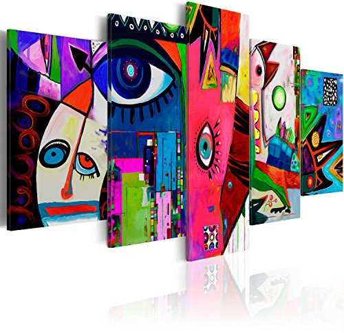 B&D XXL - Quadro Acustico Astratto XXL 5 pezzi schiuma acustica Quadri Moderni Grandi - Camera da Letto Matrimoniale - Stampa su Tela - Pannelli Fonoassorbenti Decorativi - Fonoassorbente