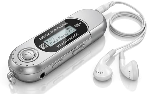 Milisten 4GB Portable MP3 Player with FM Radio: USB Flash Drive Design with LCD Screen - Plug and Play Audio Player with 3.5mm Jack & MIC
