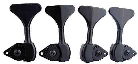 Guyker Bass-Mechanik (2R + 2L) – 1:20 Verhältnis Open Gear Tuners Tuning Key Pegs Ersatz für E-Jazz Gitarre Bass oder Präzisionsinstrumente – Schwarz