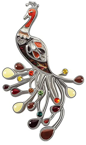 DOWAY Floral Emaille Pfau Geschenke Emaille Pfau Brosche für Damen Mode Pfau Schmuck