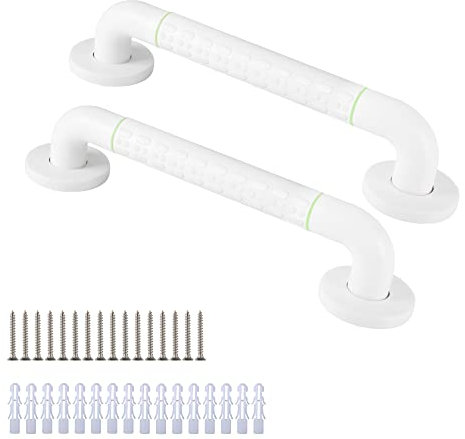 REAQER Maniglioni per vasche da bagno e docce, 40 cm*2, antiscivolo, con cerchi luminosi, maniglie di sicurezza