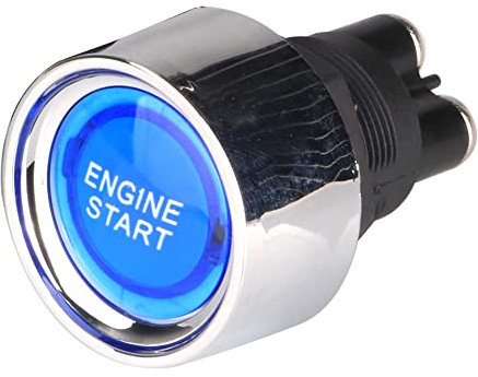 Gebildet 12V-24V/50A Push Start Ignition Switch Universal SPST, LED Car Engine Start Stop Button, Momentary Start Switch for Car Truck Boat RV ATV (Blue)