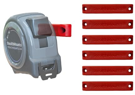 StealthMounts Red Bench Belt XL - Universal Tool Holder | Bench Belt Extra Large | Perfect Tool Hanger for Power Tools, Tape Measures and Belt Clips (6 Pack)