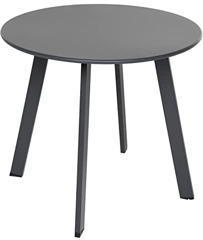 Dehner Kaffeetisch Lian, ca. Ø 50 cm, Höhe ca. 45 cm, Stahl, pulverbeschichtet, grau