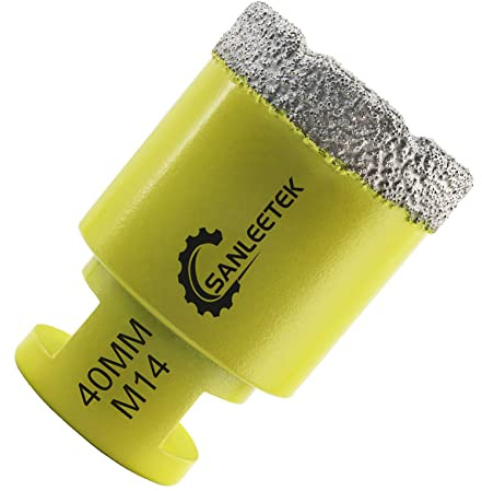 Diamond Tile Drill Bits 40mm SANLEETEK Vacuum Brazed Diamond Hole Saw for Ceramic Porcelain Marble Granite M14 Thread