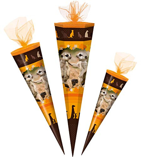 alles-meine.de GmbH komplette Füllung - Circa 200 Teile - für Schultüte - lustige Tiere/Erdmännchen - 6 eckig - für ALLE Zuckertüte - mit/ohne Kunststoff Spitze - Mar..