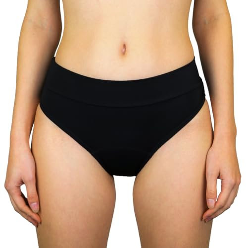 MYLILY® Bikini Donna mestruale Basic Slip Nero | Costume de Bagno Donna | Slip da Bagno| Bikini del Periodo (S)