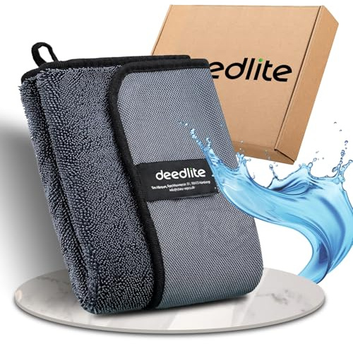 Deedlite Shiny Bath Wipes XXL Trockentuch Dusche, Fast Dry Auto Trockentuch, Mikrofasertücher, Premium Tuch für Auto, Duschkabine, Haushalt, Camping (40x60cm, 1 Stück)