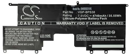 vhbw 1x Akku kompatibel mit Sony SVP132A1CP, SVP132A1CM, SVP1322YCW, SVP132A1CL, SVP132A1CV Notebook (4740 mAh, 7,5 V, Li-Polymer)