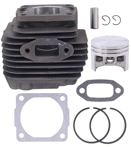 Zylinder Kolben Satz 40mm Dichtungssatz mit Kolbenring Kolbenbolzen Sicherungsring Simmerringe Auspuffdichtung Zylinderfußdichtung für Stihl 020T MS200T MS 200 T Kettensäge Motorsäge