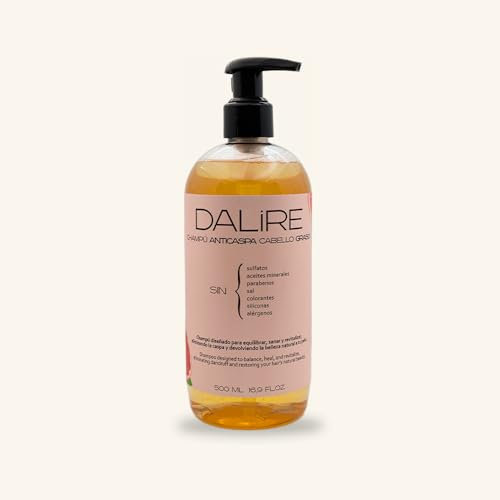 Champú ANTICASPA DALIRE cabellos GRASOS sin Sulfatos – 500ml, BIO, SIN SULFATOS, SIN EFECTO REBOTE. Muy EFICAZ y RESPETUOSO. Consúltanos por Whatsapp en DALIRE.com para consejos capilares.