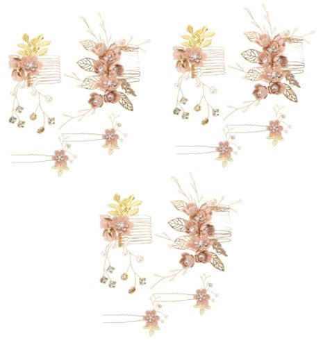 FRCOLOR 12 Stk Haarkämme Für Die Braut Silberne Haarspangen Für Die Hochzeit Braut Hochzeit Haarseite Hochzeitshaarschmuck Für Frauen Rot Das Gold Rosa Fräulein Einstellbar