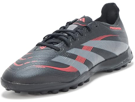 Adidas League Turf Sneakers Unisex per Adulti, Nero Grigio Rosso Lucido, 42 2/3 EU