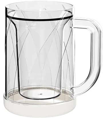 Nuyhgtr Freezable Beer Glasses | Interlayer Ice Cups | Clear Ice Beer Mugs, Fridge Ice Coffee Cooler, Interlayer Ice Beer Cup Fridge Coffee Cooler, Freezable Pint Glasses Ice Mugs for Home