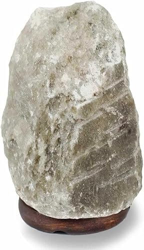 ARA CHOICE Himalayan Salt Lamps 4-6 KG - The Original Natural Himalayan Salt Lamps - Lamp with Wooden Base - Salt Rock Lamp for Bedside Lamps, Home Décor, and Night Light & Gifts (Grey)