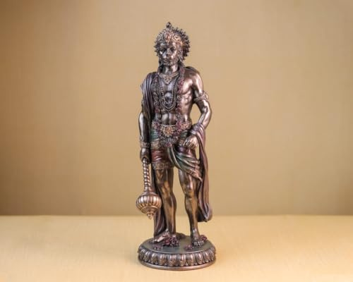 UGRA Idolo Hanuman in piedi - Statua in bronzo legato di devozione, forza e celibato da 27 cm