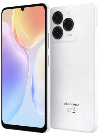 Ulefone Android 14 Cellulare NOTE 20 PRO, 6,75'' HD+ Grande Schermo, 8GB RAM+256GB ROM, 50MP+8MP+2MP, Smartphone DUAL SIM, Batteria 6000mAh, Impronte Digitali+Riconoscimento Facciale, GPS, Bianco