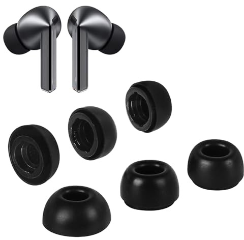 Adhiper 3 Pairs Ear Tips for Galaxy Buds3 Pro (2024), S/M/L 3 Sizes Double Flange Silicone Eartips Earbuds Earplug Replacement Fit in Case Compatible with Samsung Galaxy Buds 3 Pro (Black)