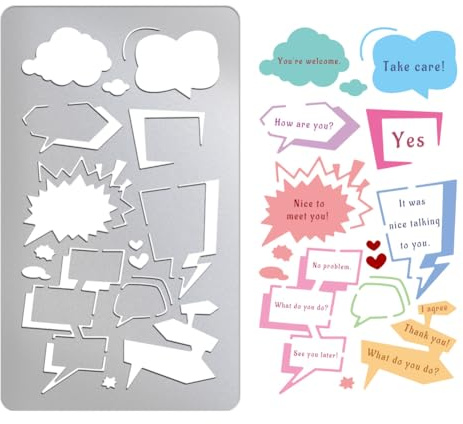 UNICRAFTALE Metallschablone Dialogfeld Schablonen Für Tagebücher Schablonen Edelstahl Verschiedenen Formen Vorlagen Metall Zeichenschablonen Für Heimwerker Malerei Scrapbooking Papierkarten Fotoalben