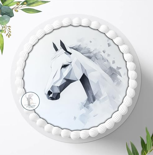Tortenaufleger Pferde Motiv für Jungen u. Mädchen zum Geburtstag, Tortenbild, Zuckerbild, Essbares Foto für Torten, Deko aus Fondant, Ø 20cm - 2133z