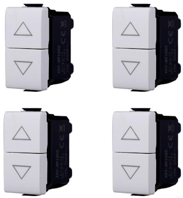 gloca Set 4 Pulsanti Doppi Saliscendi 1P+1P 10A 250V Compatibili Con Serie Matix