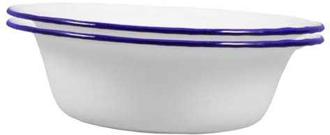 Gatuida 2 Pezzi Ciotola Smaltata Ciotola Di Zuppa Ciotole Smaltate Grandi Ciotole Da Cucina Infrangibile Scodella Piccolo Ciotole Di Zuppa Smaltate Smalto Bianca