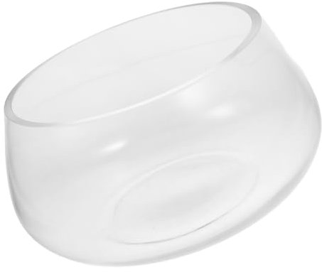 OUNONA Round Clear Glass Turtle Bowl Decorative Transparent Fish Aquarium for Home Office Modern Design Small Glass Terrarium for Landscaping Aquascaping for Goldfish Plants
