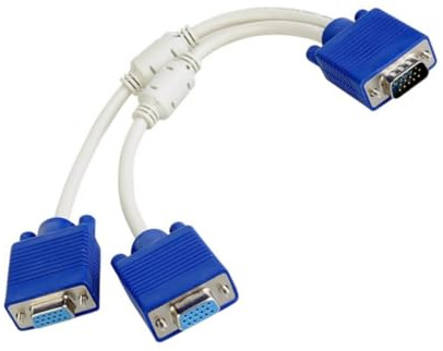 Câble répartiteur VGA Y 1 mâle vers double femelle pour duplication d'écran et ensemble multi-affichages sup 20 cm