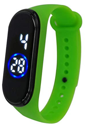 Awgm100 handled LED sport silikon 50 m klocka unisex mode herrklocka, gRÖN, En storlek
