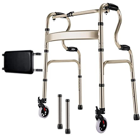 QHLMLL Mobility Walker Gehhilfe für Senioren, Gehhilfe für Senioren, breit, Gehhilfe für Erwachsene und ältere Menschen, für Treppen, für den Innen- und Außenbereich, verstellbar, leicht, tragbar,