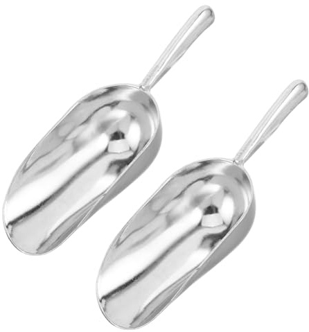 Ciieeo Lot de 2 pelles à glace robustes avec poignée ergonomique, surface lisse antiadhésive pour ramasser sans effort et économiser de l'espace - Design suspendu pour glace, nourriture, pop-corn et