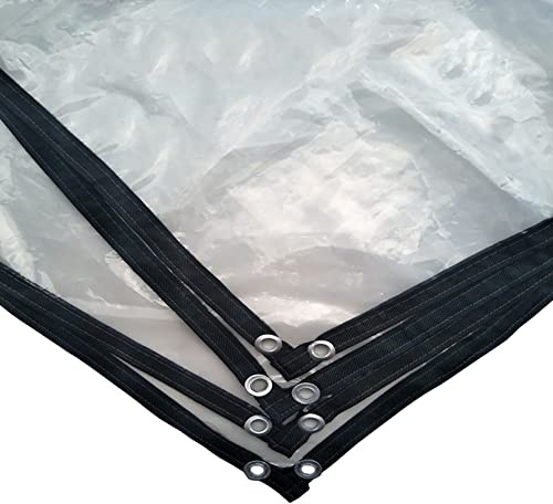 Telone trasparente resistente impermeabile con occhielli in metallo, copertura versatile per campeggio, pesca, giardinaggio, foglio di plastica PE da 120 g ㎡