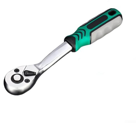 Gdfnmogo Juego de llaves de trinquete con unidades de 1/4 3/8 1/2 pulgadas, llave de trinquete reversible de 72 dientes con diseño de liberación rápida, construcción de metal y ergonómica (3 piezas)
