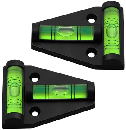 2PCS T Type Spirit Level, Mini Level Spirit, 2 Way Bubble Leveling Device | Small Cross Check Motorhome Gadgets Picture Frames Camera Tripod Camping for Caravan(Black T Type Spirit Leveling, 2)