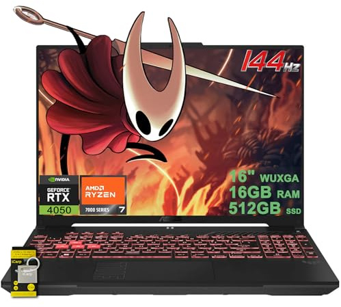 ASUS TUF Gaming A16 Laptop 16 WUXGA IPS 144Hz AMD Hexa-core Ryzen 7 7445HS 16GB DDR5 512GB SSD NVIDIA GeForce RTX 4050 (Up to 194 AI Tops) RGB Backlit USB4 Two-Way AI Noise Cancelation Win11 ICP Hub