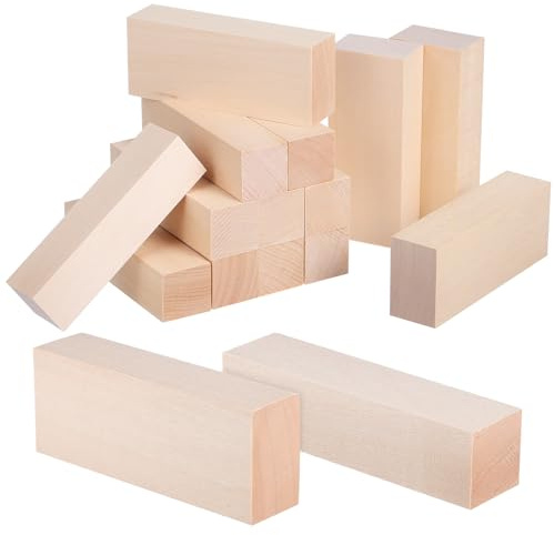 GARVALON 14pcs Basswood Strips Wooden Craft Sticks Unfinished Wood for DIY Crafting Projects Wood Dowels Square Dowels Basswood Strips for Crafts