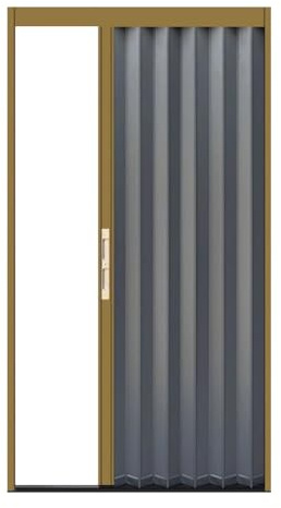 Graue Falttür aus Aluminium für Schrank, Wohnmobil, Terrasse, Dusche, platzsparend, langlebig, 1210 x 1110 mm (links)