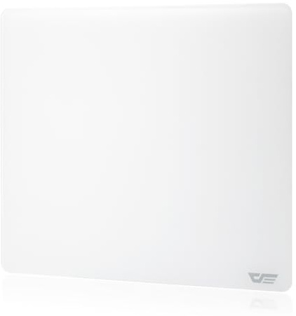 darkFlash Glass Mouse Pad 450×390 mm, Ultra-Smooth Tempered Surface, Precision Tracking, Anti-Slip Rubber Base, Durable Etched Finish, Ideal for Gaming & Work, 17.7×15.3 Inch (DMP450, White)