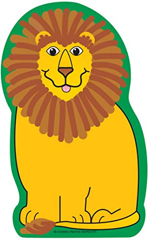 SHAPES ETC. 50 Sheets Lion Large Notepad, 5 x 7, VBS Decoratins Stand-Up VBS Faith Craft Bethlehem Zoo Animals, Zoo Cutouts Classroom crafts Bulletin board decor Wizard of Oz Made in the USA