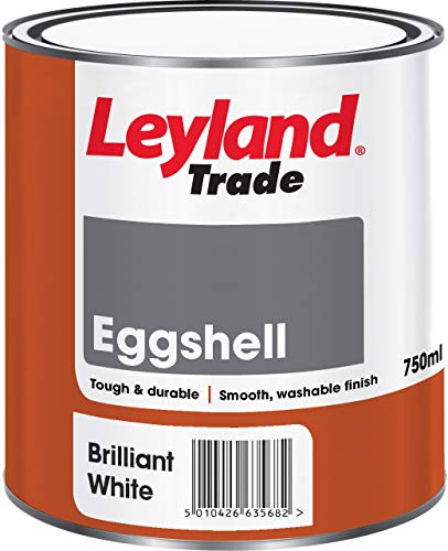 Leyland Trade - Eggshell Wood & Metal Paint - Brilliant White - 750ml | Mid Sheen Finish, Interior Wood & Metal, Tough & Durable, Washable, Solvent Based Formula